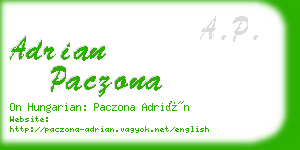 adrian paczona business card